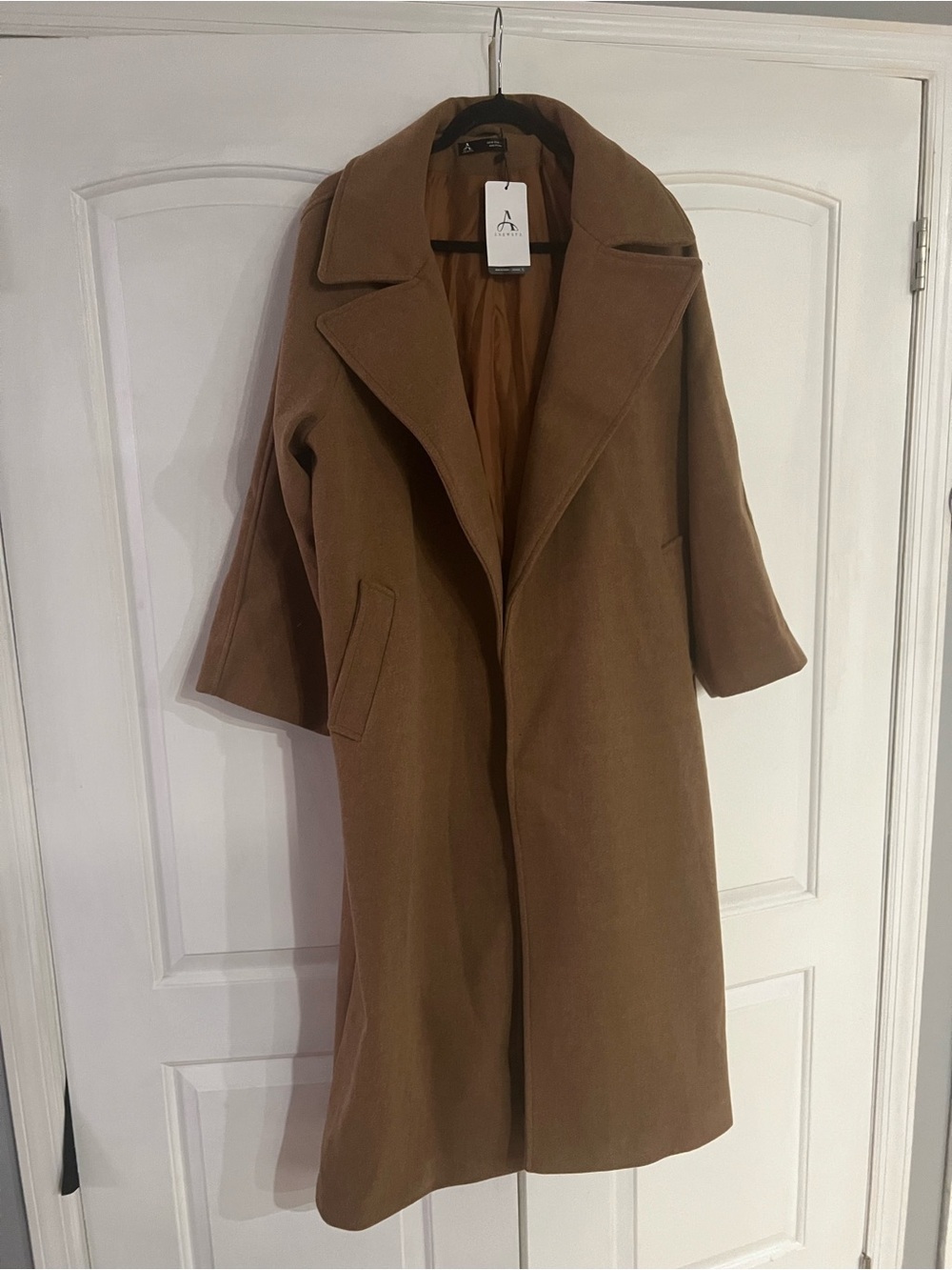 Long Brown Teddy Coat  ANEWST A- Cozy Chic Outerwear size M BN - Picture 4 of 11